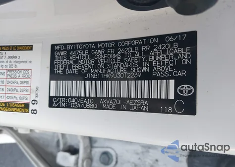 2018 Toyota Camry Se из США, поврежденный, VIN JTNB11HK9J3012239